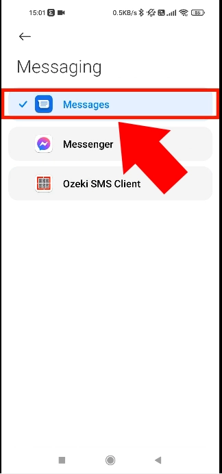 select default sms handler
