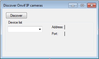 gui of an application for discovering onvif ip cameras on local network in C#