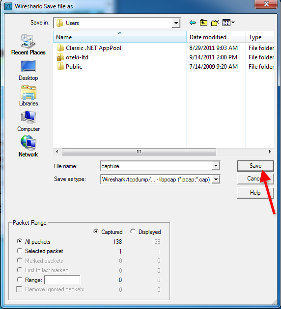 save captured data